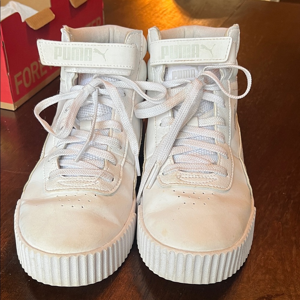 Puma Kids White High-Top Sneakers